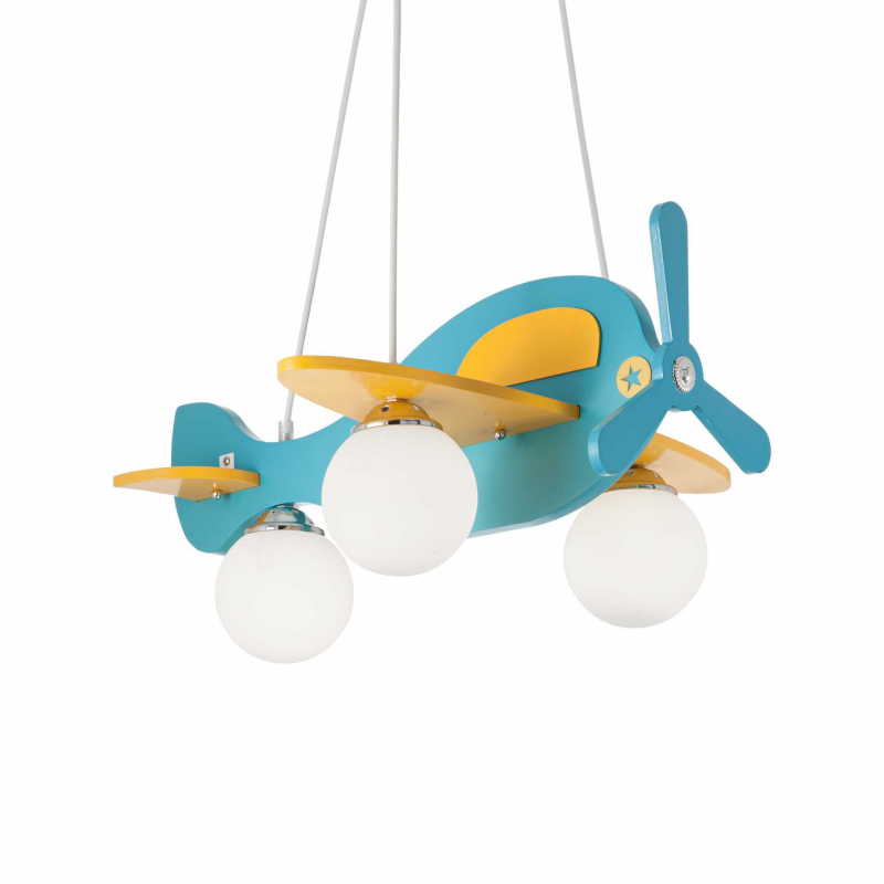 Lampada A Sospensione Avion Sp3 Azzurro Ideal-Lux