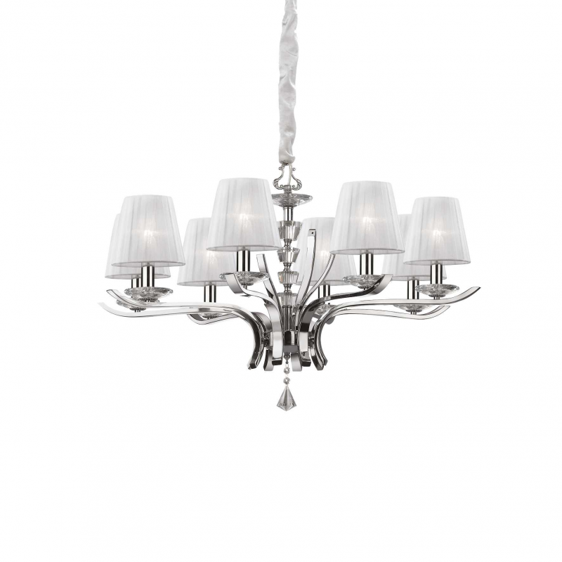 Lampada A Sospensione Pegaso Sp8 Bianco Ideal-Lux