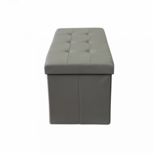 POUF CONTENITORE RETTANGOLARE IN ECOPELLE GRIGIO