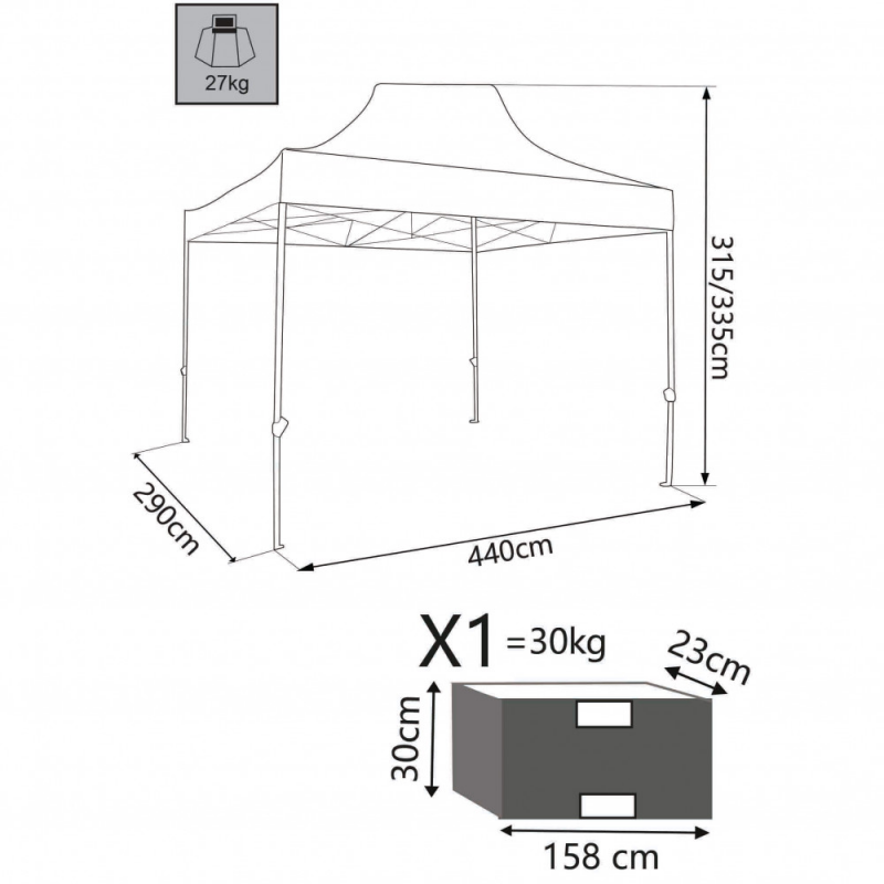 GAZEBO HOLIDAY 3 X 4,5