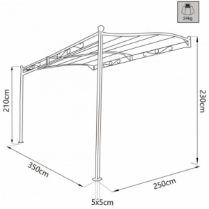 GAZEBO PERGOLA ADDOSSATO 3,5 x 2,5