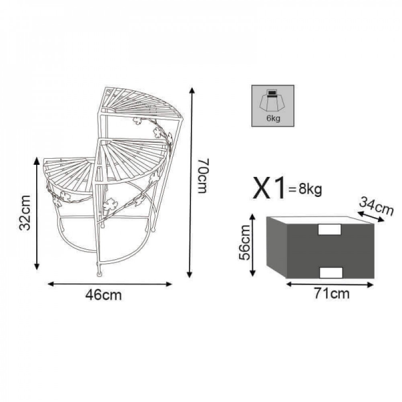 ÉTAGÈRE scaffale DOMINIQUE BIANCO OSSIDATO