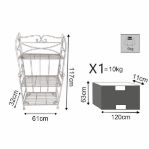 ÉTAGÈRE scaffale CLAUDE 3 PIANI BIANCO ANTICO