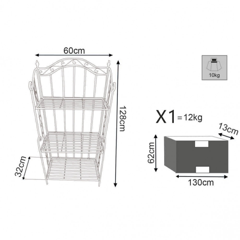 ÉTAGÈRE scaffale SELENE BIANCO ANTICO