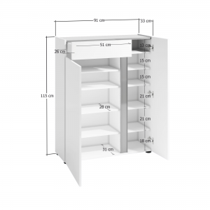 Scarpiera bassa 2 Ante ATRIUM made in Italy