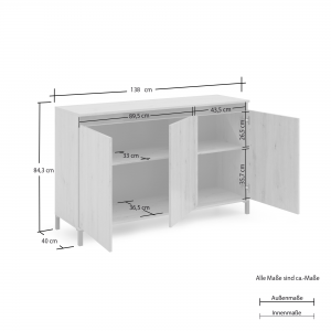 Sideboard a 3 ante artisan GENIO made in Italy