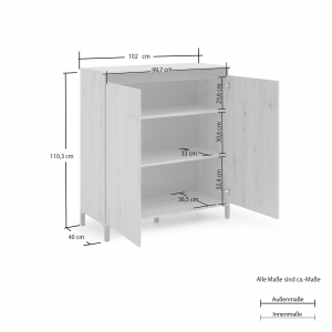 Sideboard a 2 ante artisan GENIO made in Italy