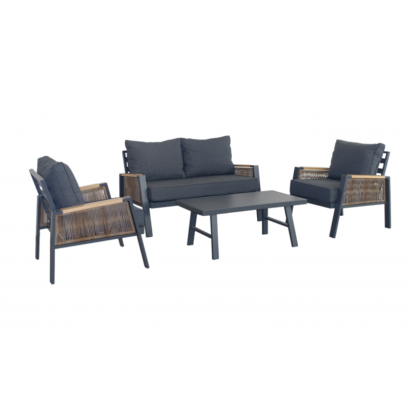 set da giardino Malibu in rattan - 4 pezzi