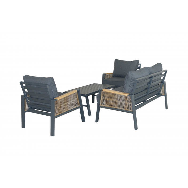 set da giardino Malibu in rattan - 4 pezzi