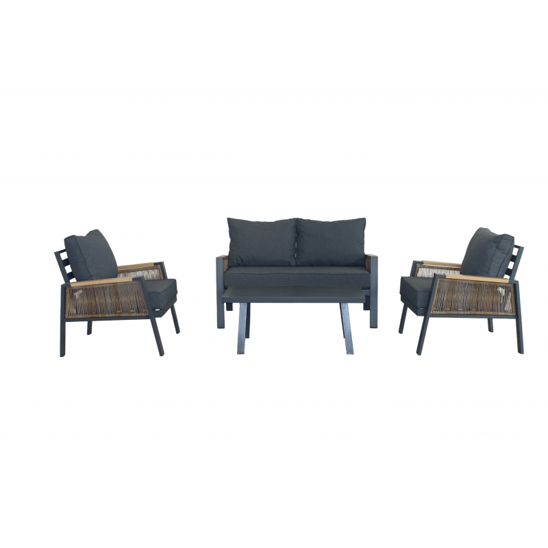 set da giardino Malibu in rattan - 4 pezzi