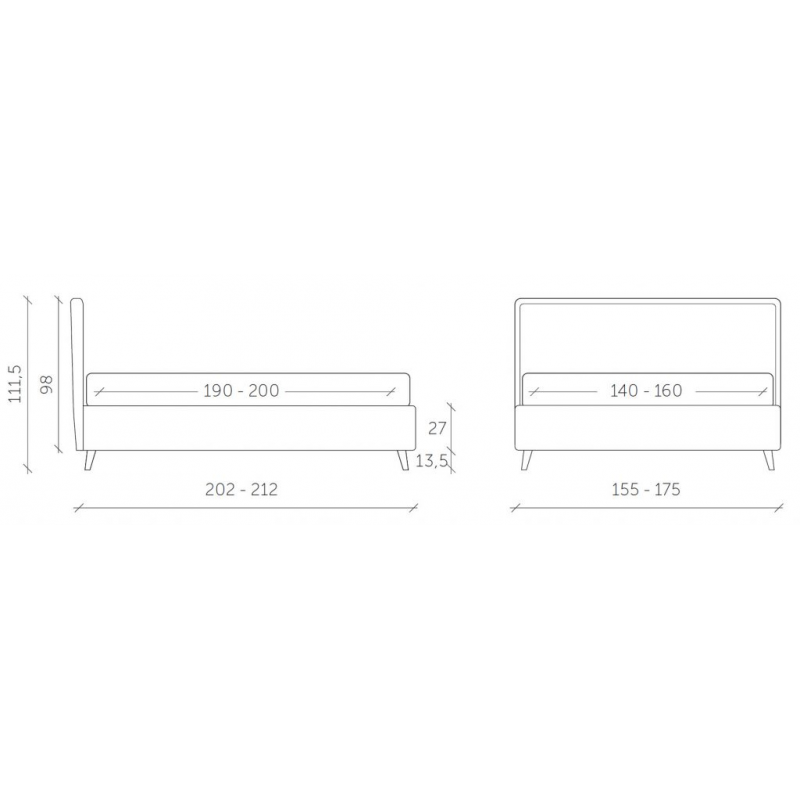 Letto matrimoniale Beatrice made in Italy