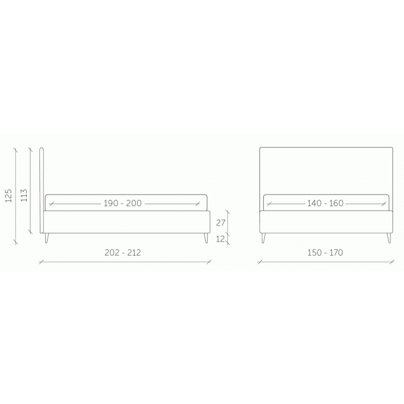 Letto matrimoniale Bella made in Italy