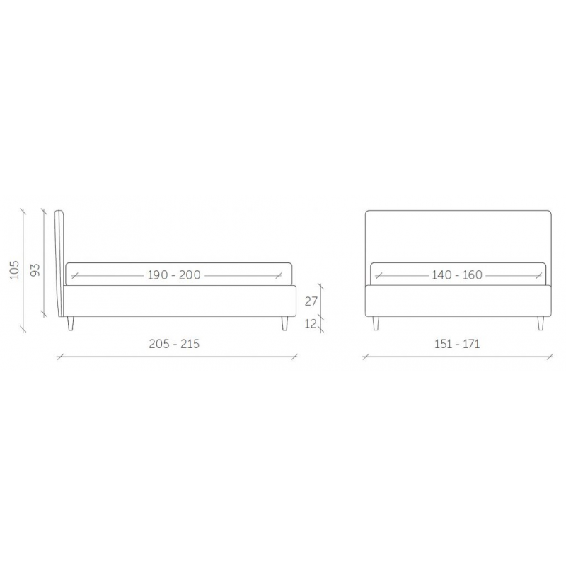 Letto matrimoniale Emma made in Italy