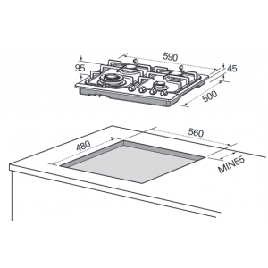 Zoom PIANO COTTURA MASTER KITCHEN 4 FUOCHI DA 60 MKHG6401F