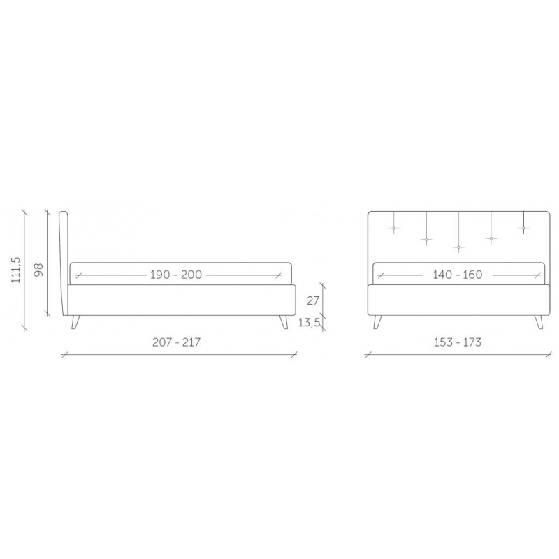 Letto matrimoniale Enrica made in Italy