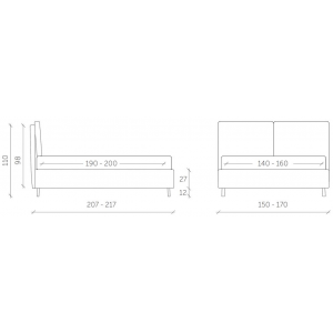 Letto matrimoniale Francesca made in Italy