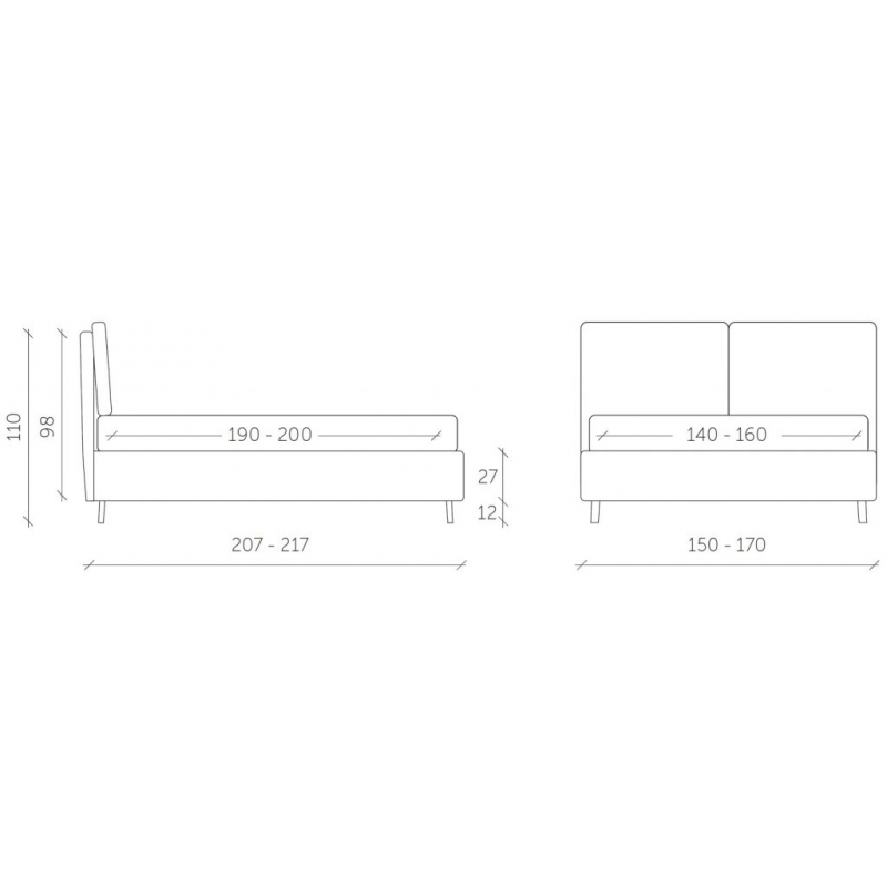 Letto matrimoniale Francesca made in Italy