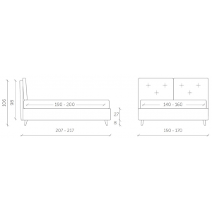 Letto matrimoniale Fiona made in Italy