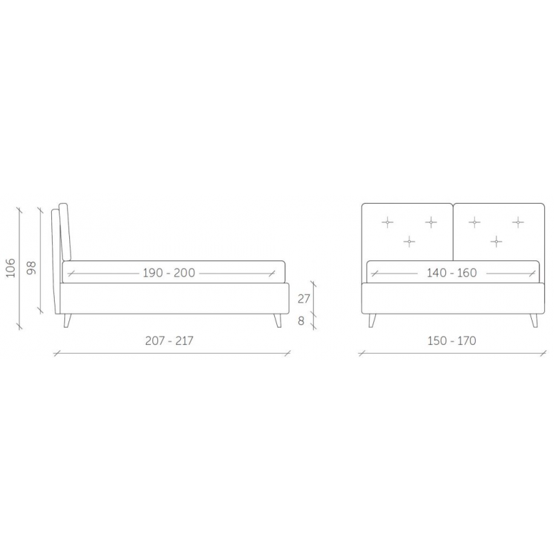 Letto matrimoniale Fiona made in Italy