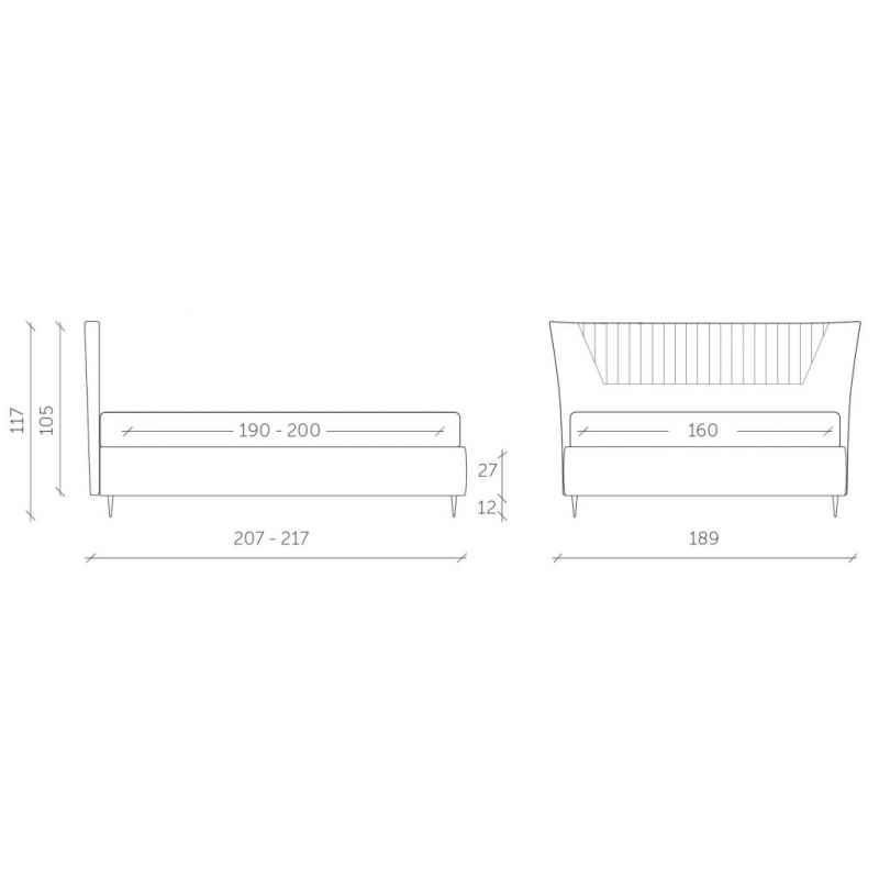 Letto matrimoniale Chloé made in Italy