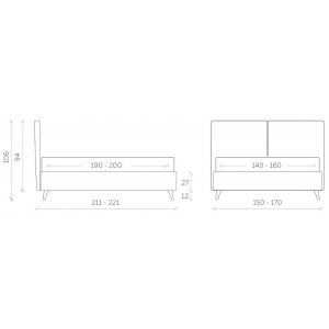 Letto matrimoniale Martina made in Italy