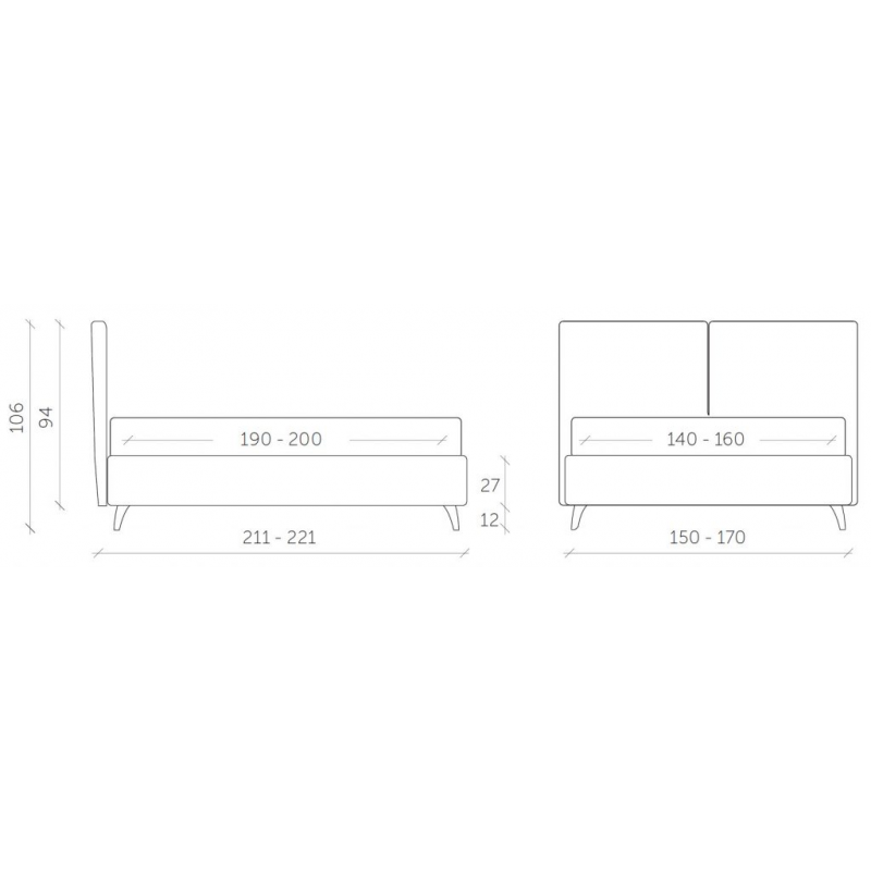 Letto matrimoniale Martina made in Italy