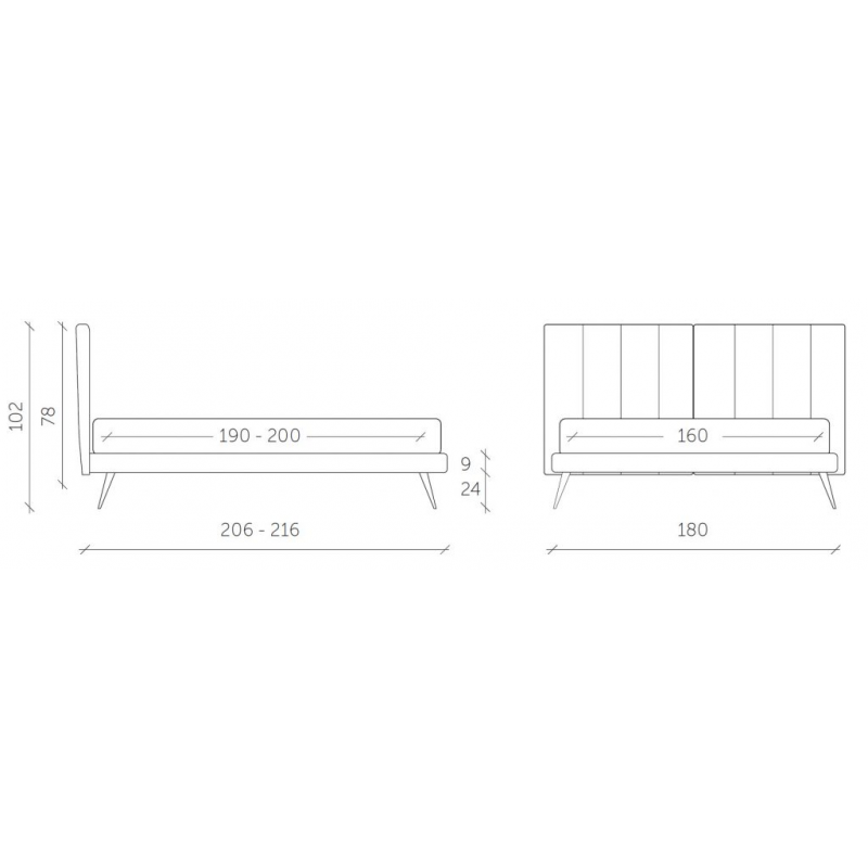 Letto matrimoniale Camilla struttura made in Italy