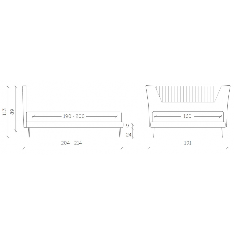 Letto matrimoniale Chloé struttura made in Italy