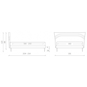 Letto matrimoniale Cecilia struttura made in Italy