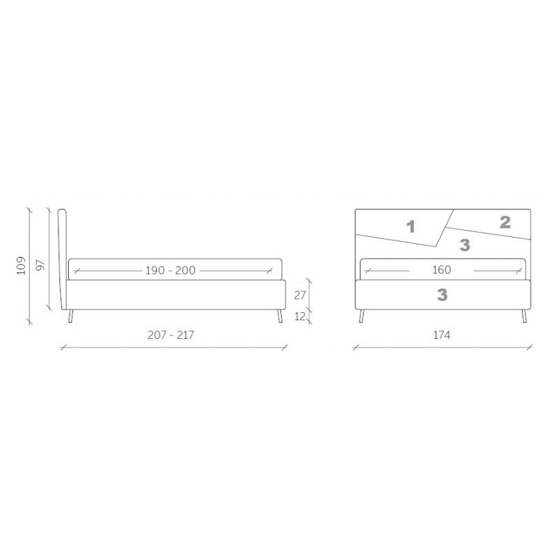 Letto matrimoniale Veronica made in Italy