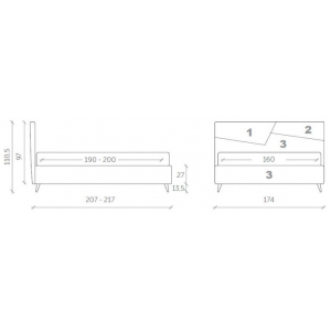 Letto matrimoniale Veronica in ecopelle made in Italy