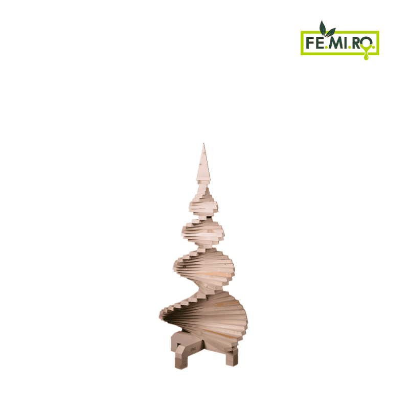 Albero di Natale in legno da 120 cm doppia spirale