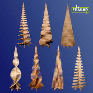 Zoom Albero di Natale in legno da 120 cm doppia spirale