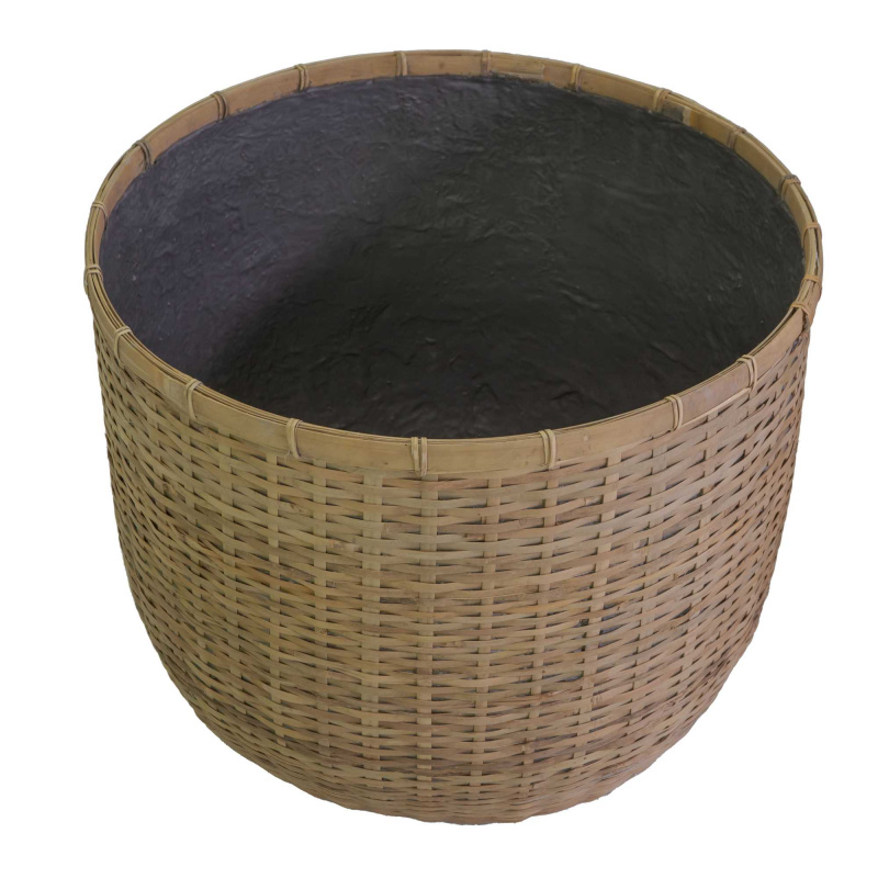 Portavaso cemento bambu' 1-3 naturale tondo cm ø49h43