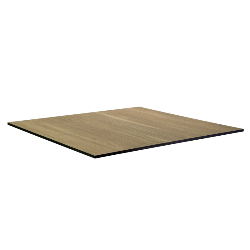 Top tavolo hpl effetto legno naturale quadro cm 79x79x1