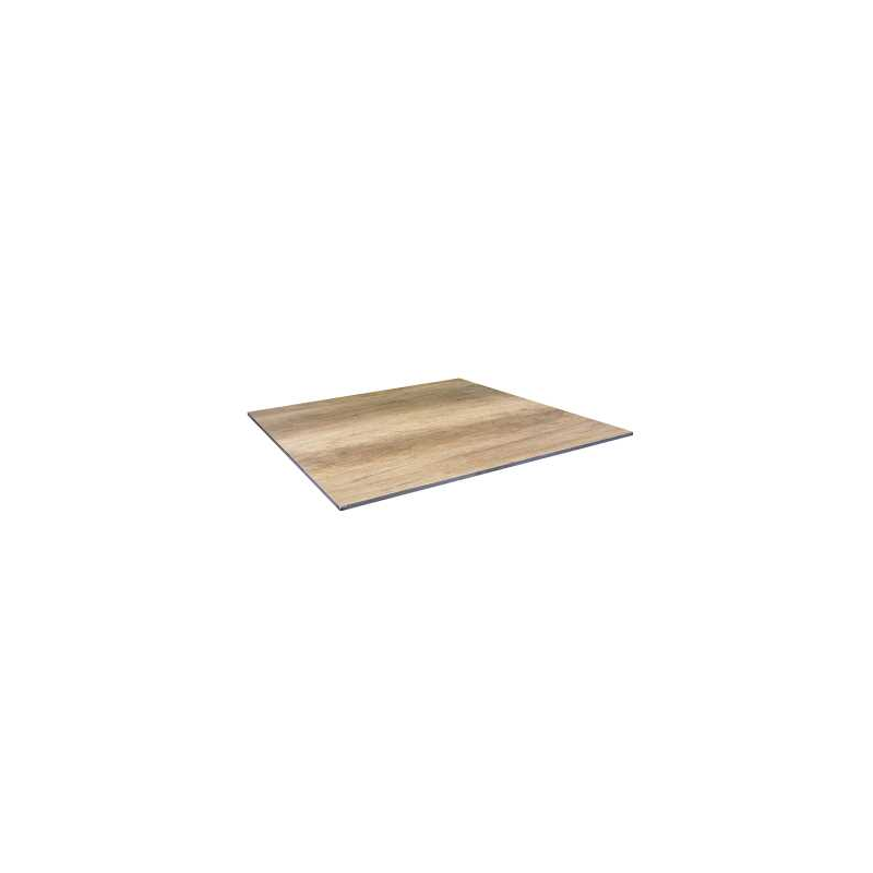 Top tavolo hpl mahe' effetto legno naturale quadro cm 79x79x1