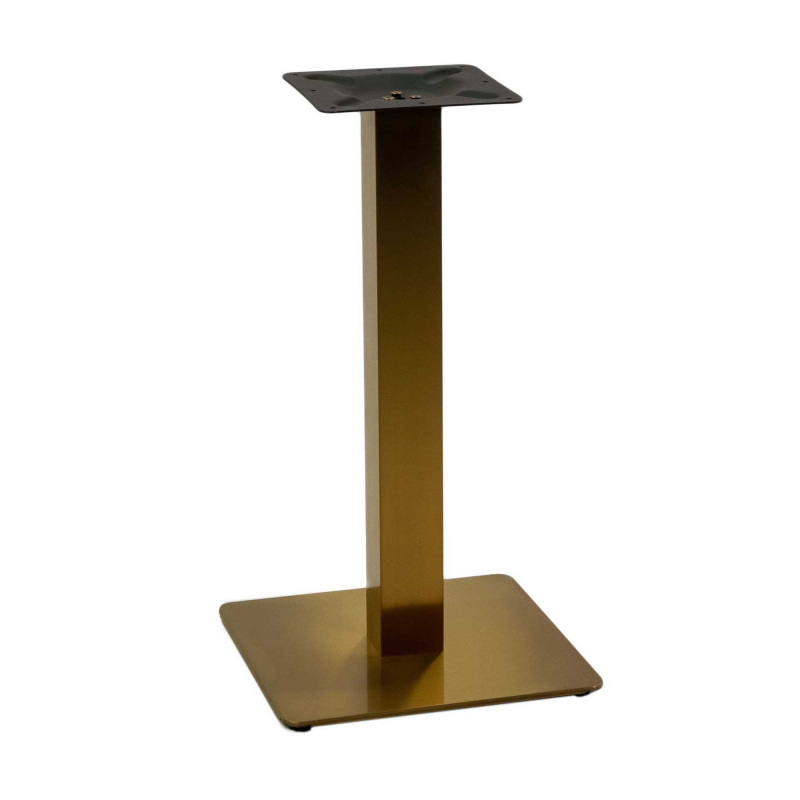 Base tavolo acciaio Jamie oro opaco quadro cm 40x40h72