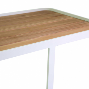 Carrello alluminio Honolulu bianco top legno teak cm 93x53h77