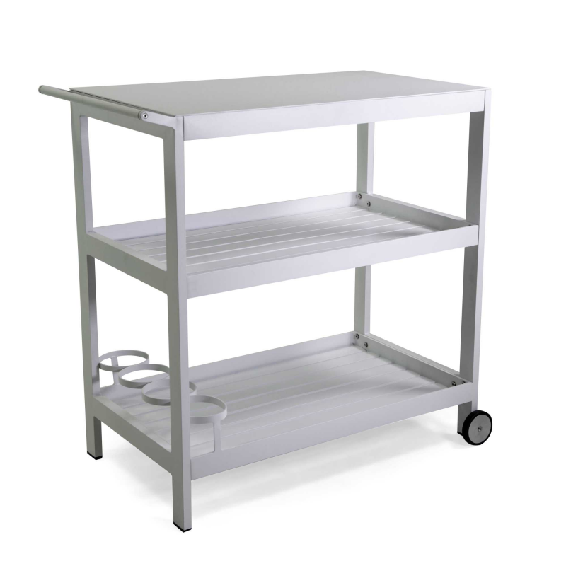 Carrello alluminio bianco cm 92,5x54h91