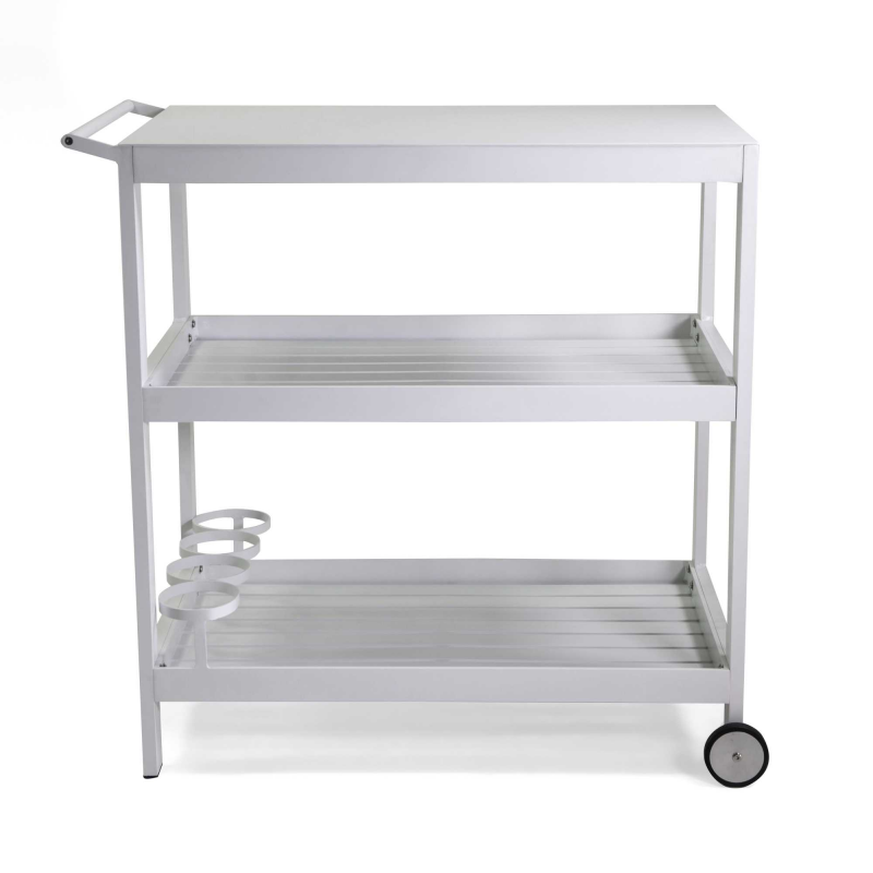 Carrello alluminio bianco cm 92,5x54h91