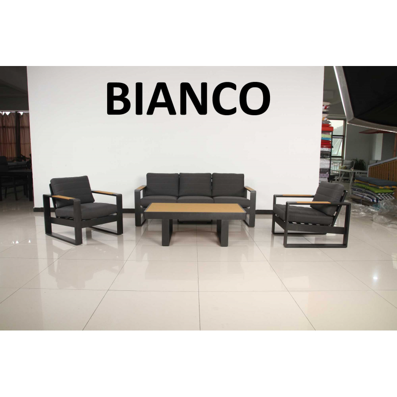 Salotto alluminio Blaine bianco 3 posti