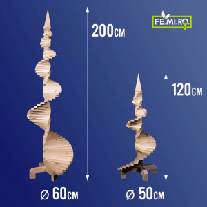 Zoom Albero di Natale in legno da 120 cm a una spirale