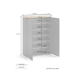 Scarpiera 2 ante IDEA antracite-rovere