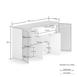 Sideboard MADIA con 4 ante e 1 cassetto IDEA K