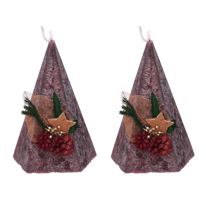 Candela cera profumata albero aroma di legno confezione 2 pz cm 22,5x12x10