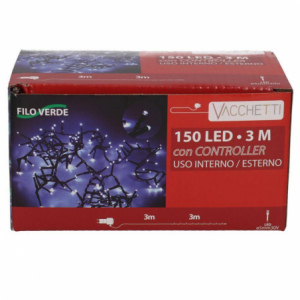 Luce filo 150 led multicolore controller cm 300 al. fissa uso esterno