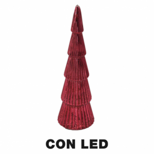 Albero vetro led bordeaux cm ø8h27