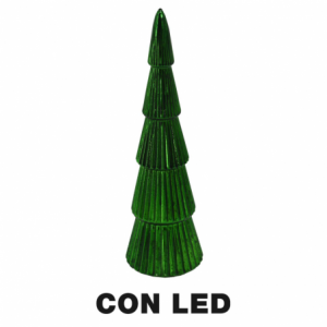 Albero vetro led verde cm ø8h27