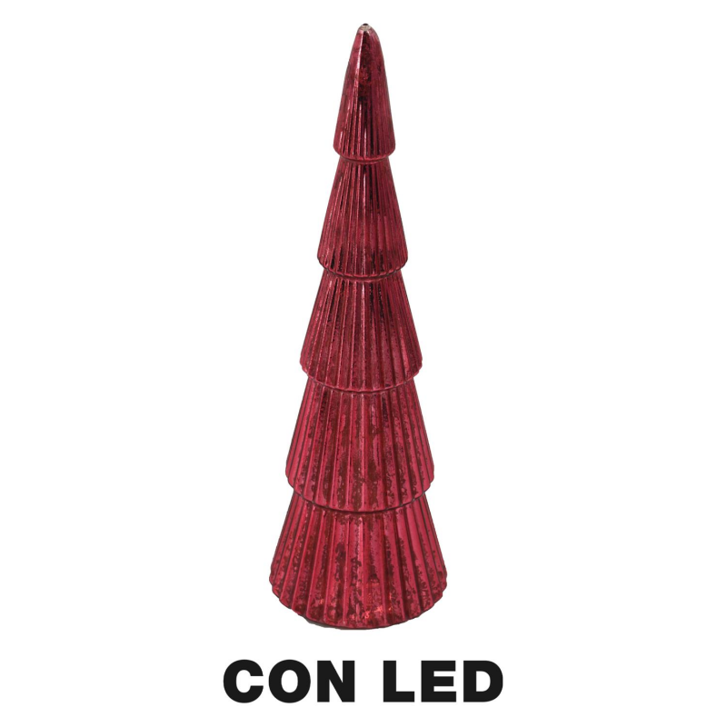 Albero vetro led bordeaux cm ø12h36