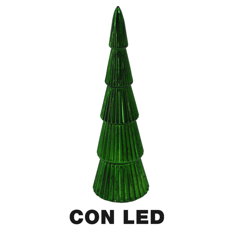 Albero vetro led verde cm ø12h36